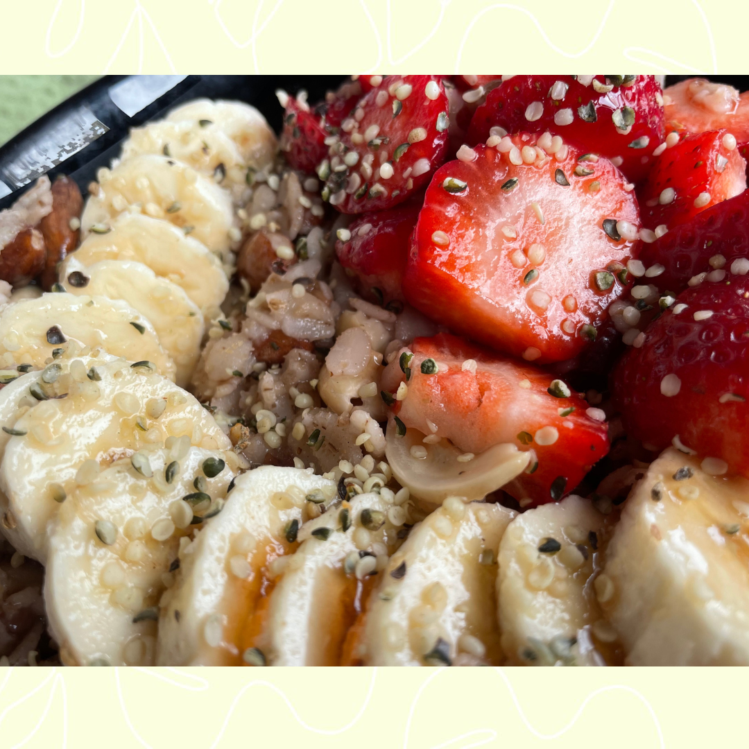 Healthy oatmeal breakfast closeup