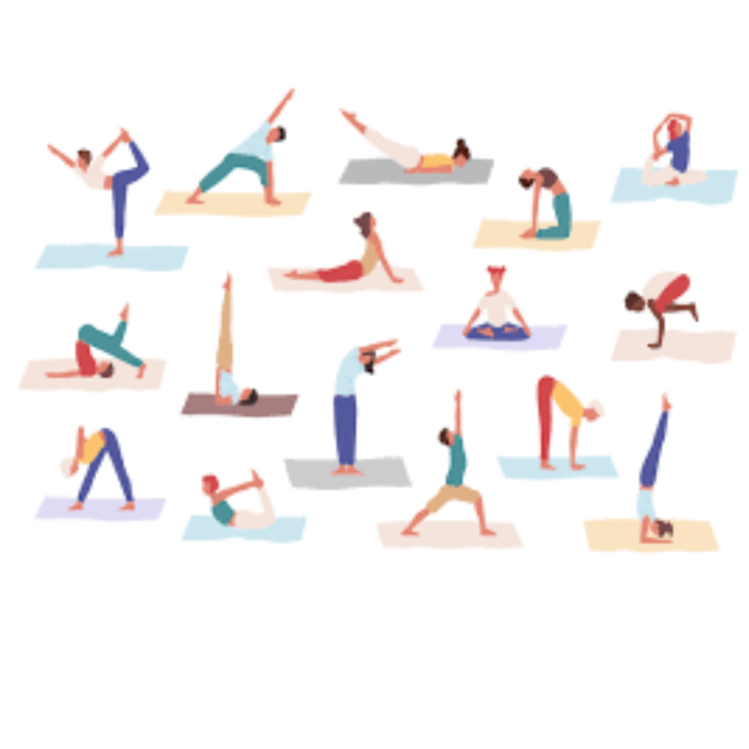 Different yoga postures in modern practice