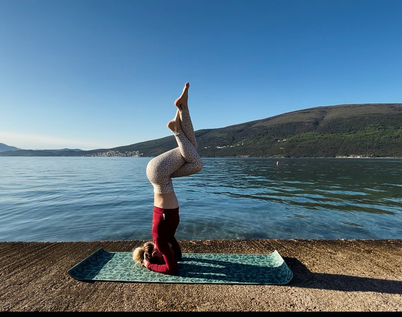 Headstand by the sea