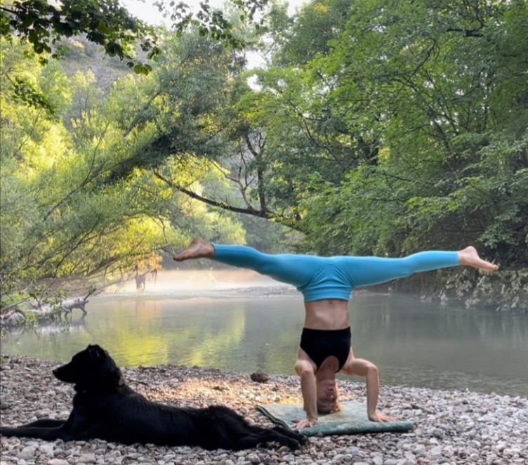 Handstand by the river