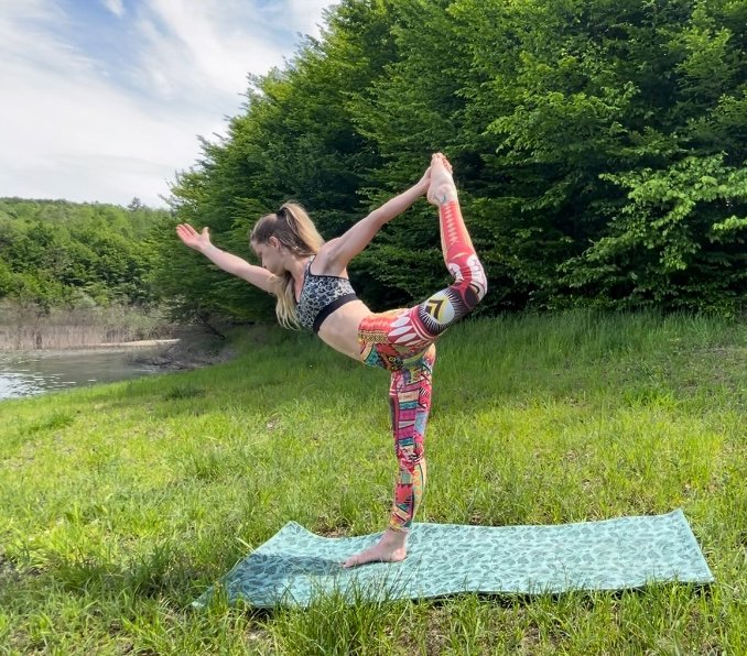 Dancer pose by the river