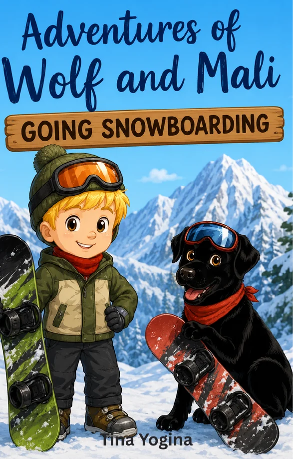 Adventures of Wolf and Mali - Going Snowboarding